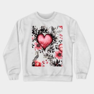 Gothic Valentines Watercolor Pattern #1 Crewneck Sweatshirt